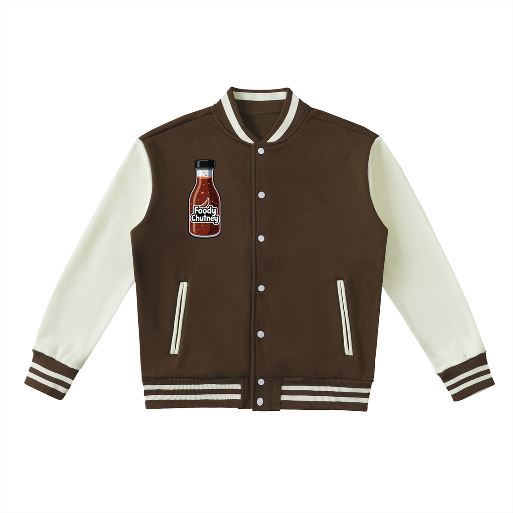 Foody Chutney - Two-Tone Fleeced Varsity Jacket