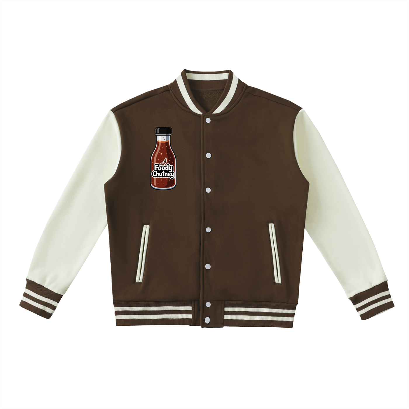 Foody Chutney - Two-Tone Fleeced Varsity Jacket