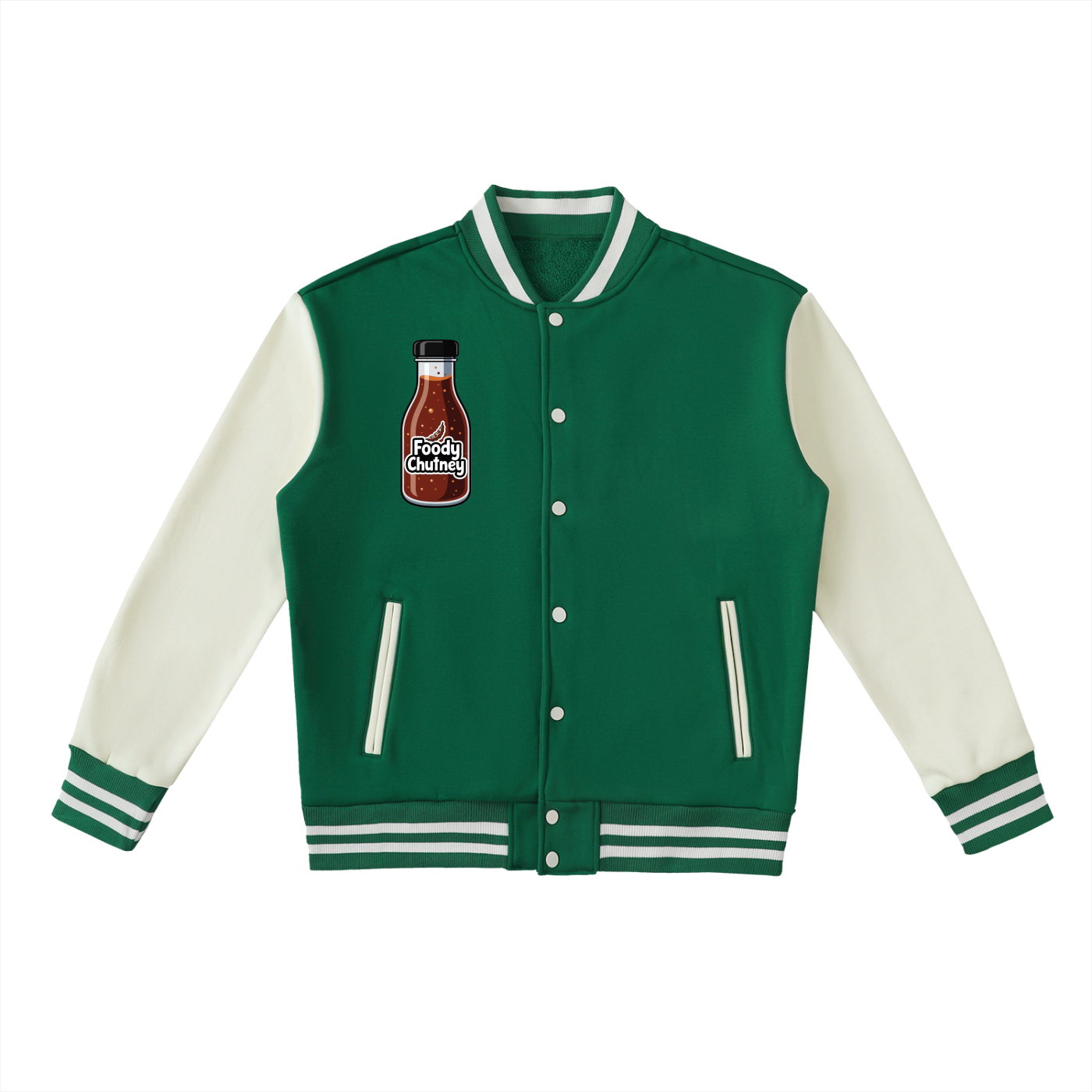 Foody Chutney - Two-Tone Fleeced Varsity Jacket