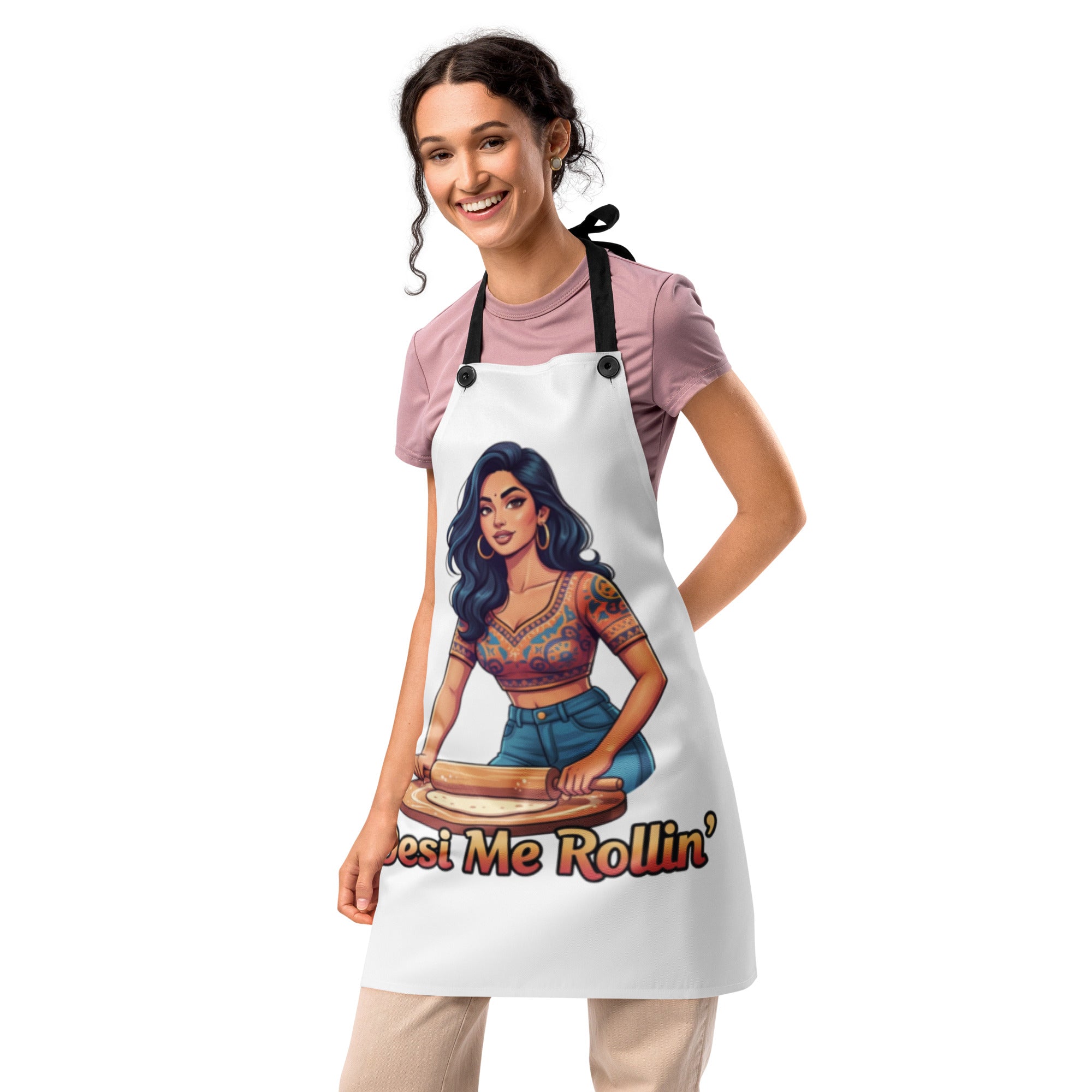 Desi Me Rollin', Punjabi Queen, Apron, Desi Kitchenwear
