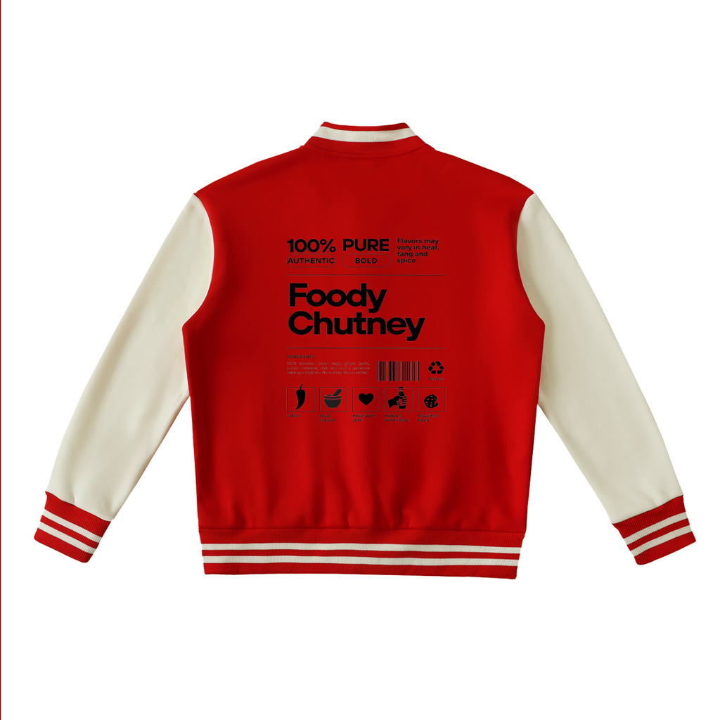 Foody Chutney - Two-Tone Fleeced Varsity Jacket