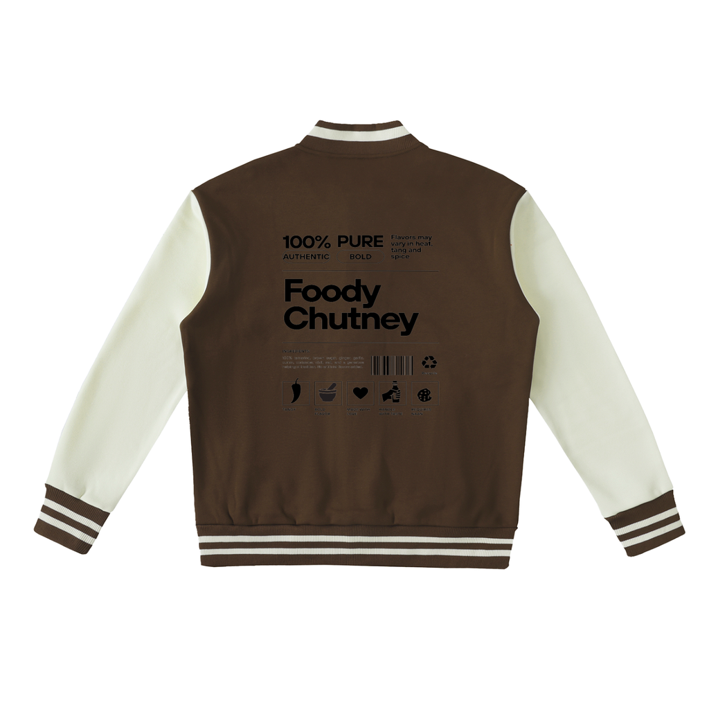 Foody Chutney - Two-Tone Fleeced Varsity Jacket