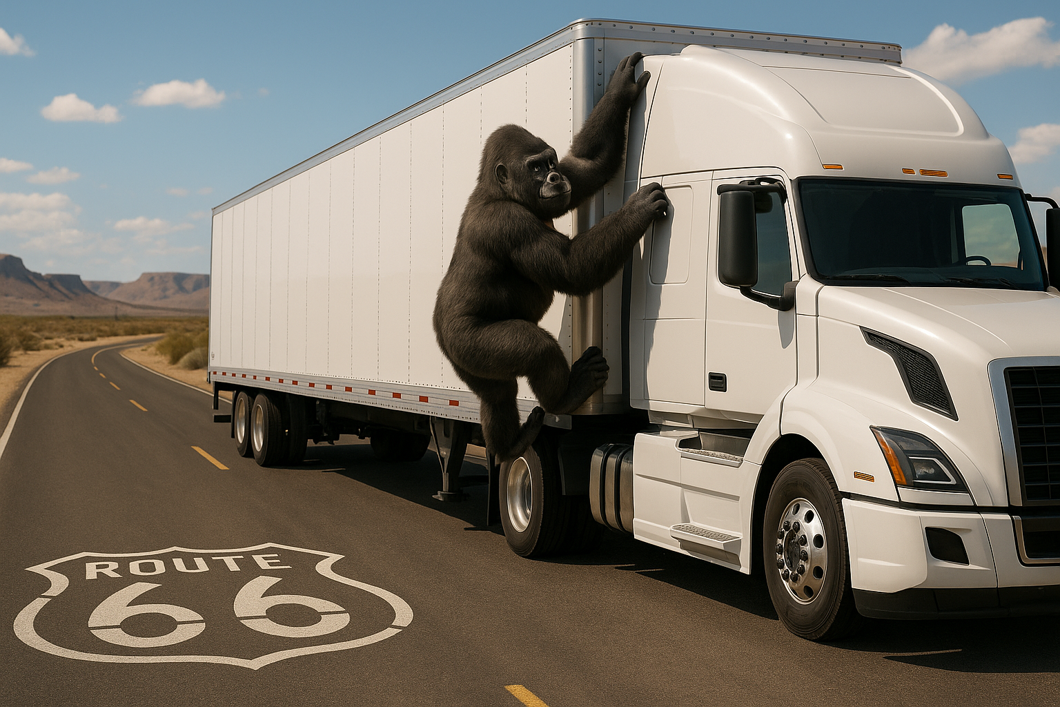 Trailer Monkey brand image with gorilla climbing trailer